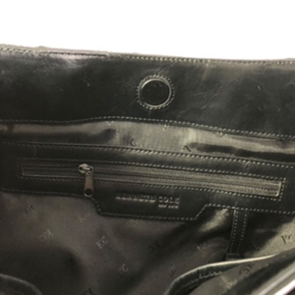 Kenneth Cole Handheld Black Genuine Leather Silver hardware Handbag - Picture 7 of 13